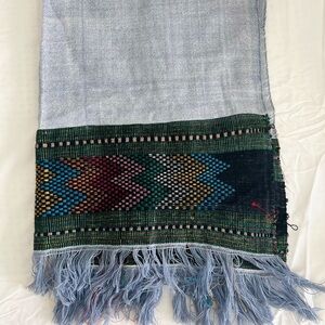 Colorful Fringed Scarf with Geometric Pattern- Ethiopian Eritrean